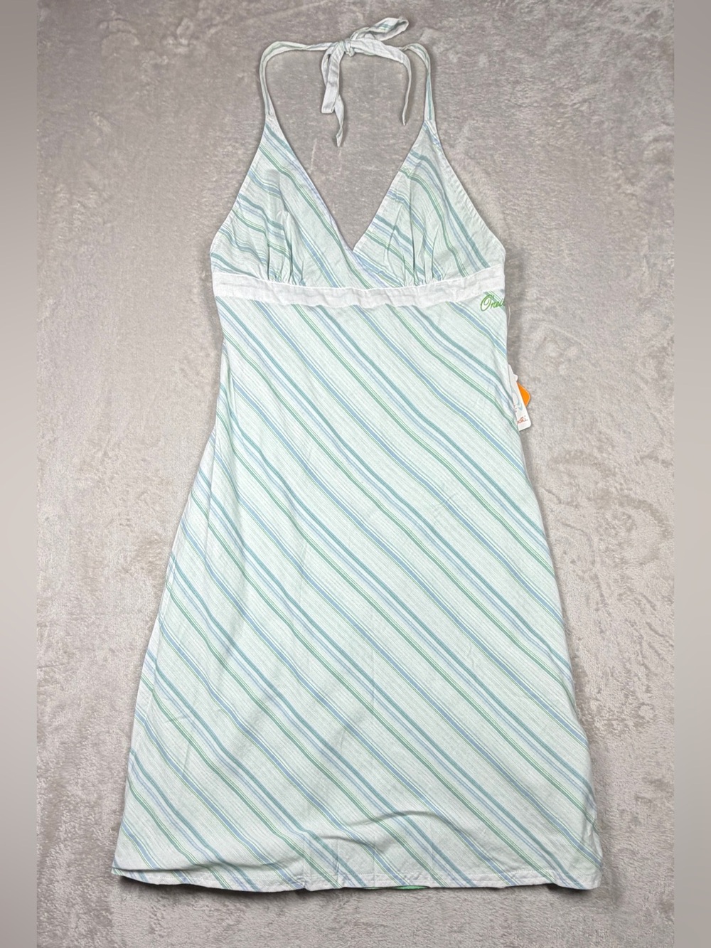 NWT Deadstock Y2K O’Neill Reversible Halter Green Mini Surf Babydoll Dress Large